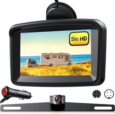 5" Monitor Wired Backup Camera Car Rear View Camera HD License Plate Waterproof - Image 1 of 4