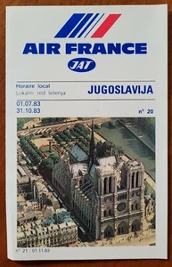 Air France * JAT * Timetable * Jugoslavia * 1983 - Picture 1 of 3