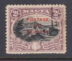 Malta Sc 162 used. 1928 2sh violet & black Notabile, horizontal crease - Picture 1 of 1
