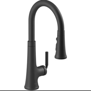 Grifo de cocina abatible tono simple Kohler 23764-bl, negro mate MP - Imagen 1 de 3