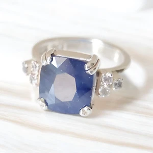 Anello zaffiro blu reale da donna Ceylon Sri Lanka anello pietra zaffiro donna - Foto 1 di 5