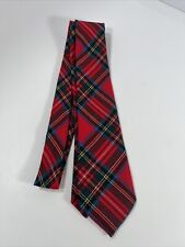 Made Scotland Tie 100% Wool Red Blue Green Tartan Stewart Royal