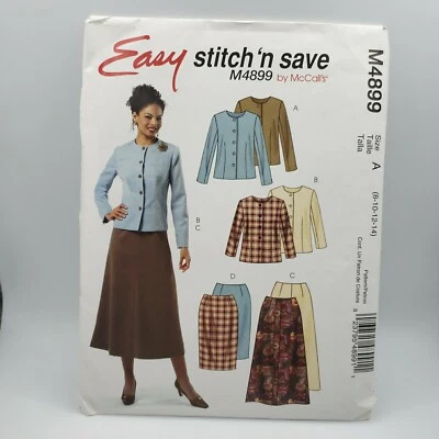 McCall's 4899 Women's Skirt Unlined Jacket Sewing Pattern Size 8-14 Uncut  - Image 1 of 4