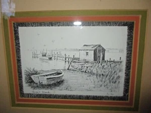 Framed Joseph Kock JoKo (1907-2012) Print Lums Dock - Picture 1 of 6