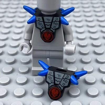 Lego Ninjago minifigura x2 armadura peitoral azul ombro espinhos caveira vermelha PARTE - Imagem 1 de 4