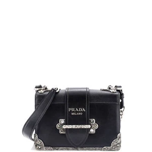 Prada Cahier Chain Crossbody Bag City Calf and Saffiano Small - Picture 1 of 7