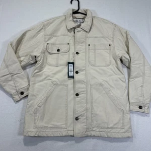 Alpine Design Women’s Quilted Lined Chore Jacket Medium $98 Natural Khaki Ivory - Picture 1 of 12