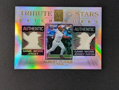 Albert Pujols 2003 Topps Tribute To The Stars Patchworks Dual Jersey Patch /50 - Image 1 of 2