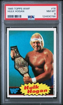 1985 Topps WWF WWE Pro Wrestling #16 Hulk Hogan RC ROOKIE HOF azul PSA 8 casi nuevo-como nuevo Foto 1 de 3