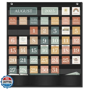 Godery Boho Calendar Pocket Chart for Classroom Cards Add-On School Supplies - Picture 1 of 5