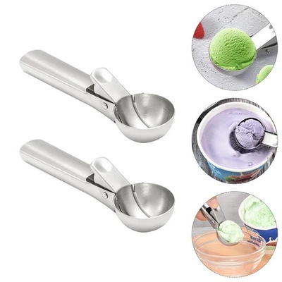 2pcs Creative Portable Ice Cream Scoops Fruit Scoops Scoop in acciaio inox - Immagine 1 di 4