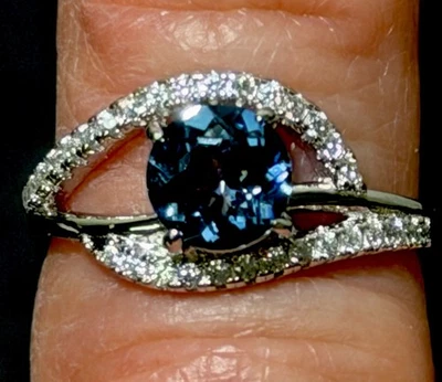 Bomb Party RBP2270 Sterling Club Genuine Lolite Blue Quartz Sterling .925 Sz 6 - Image 1 of 4