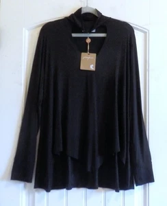 NWT's $99 Johnny Becca USA Black Turtleneck Blouse Top Women's Long Sleeve SZ M - Picture 1 of 2