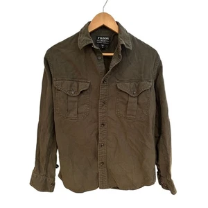 Filson Twill Shirt Jacket Brunswick Green 100% Cotton Button Front XS 2 Pocket - Picture 1 of 7