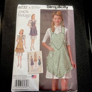 Simplicity #8232 RETRO 40's Apron Pattern Size: Sm-Lg (10-20) UC - Picture 1 of 7
