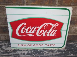 Letrero de brida de cola de pez Coca-Cola doble cara con fecha 1999 ¡BONITOS GRÁFICOS GENIALES!! - Imagen 1 de 5