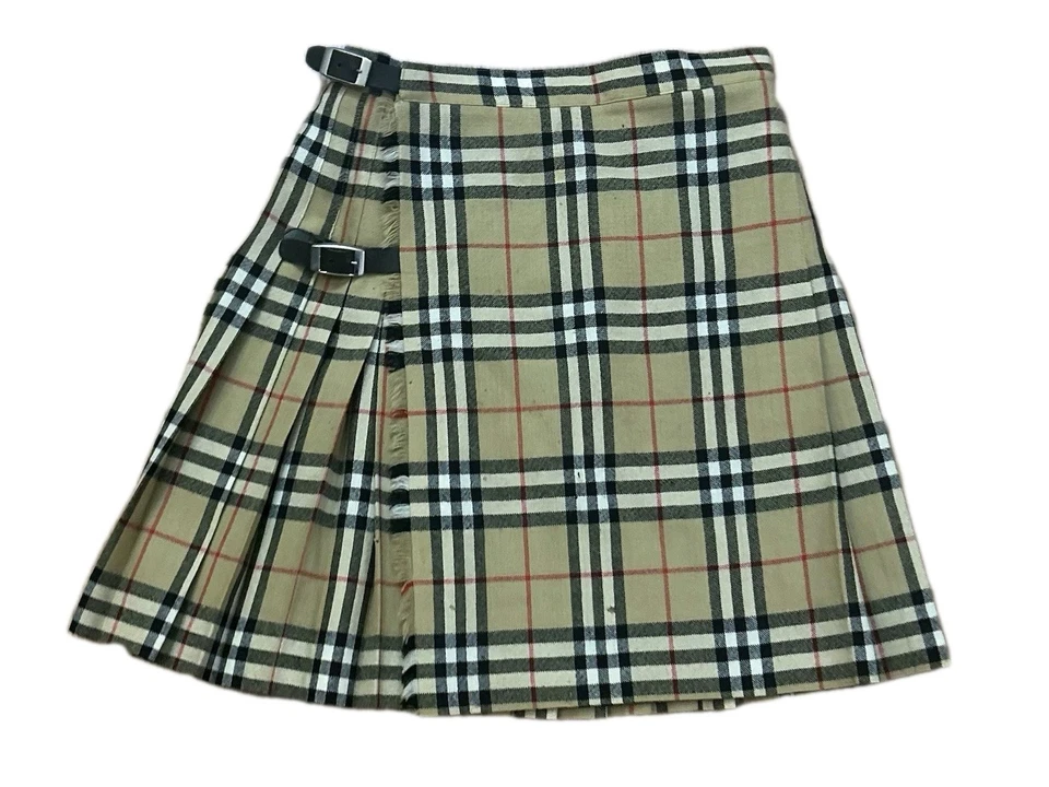 Falda envolvente vintage a cuadros Burberry Nova talla 6 plisada de lana hecha en EE. UU. Foto 1 de 4