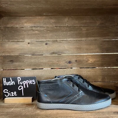 Mens Hush Puppies Black Gresham Roadcrew Ankle Comfort Chukka Boots Size 9 M GUC - Image 1 of 4