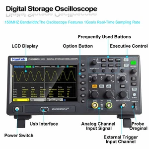 Osciloscopio de almacenamiento digital Hantek 1GSa/S 8M DSO2C10 DSO2C15 DSO2D10 DSO2D15 - Imagen 1 de 13