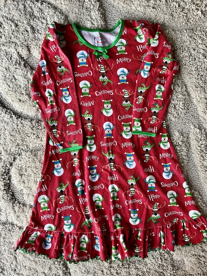 Camisón de Navidad estampado Sara’s rojo para niñas talla 5 Foto 1 de 2