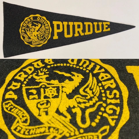 1950 Purdue Boilermaker Lafayette Indiana University Mini Pennant 3.75x9 Cover