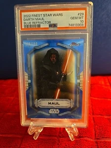 2022 Topps Finest Star Wars /150 Darth Maul Blue Refractor #29 PSA GEM MT 10 - Picture 1 of 2