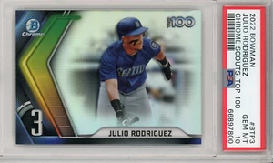 2022 Bowman Chrome Scouts Top 100 Julio Rodriguez #BTP3 PSA 10 Gem Mint - Picture 1 of 2