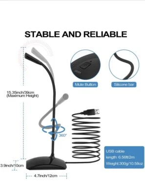 Zelier CM700 Microphone• Plug & Play usb| PC/Mac,Laptop/PS4/switch Compatible - Image 1 of 4