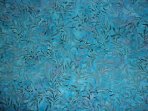 Tela de batik algodón acolchado Artesanía Coser Tropical Azul
