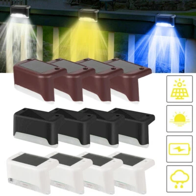 4 Solar LED Bright Deck Lights Outdoor Garden Patio Railing Decks Path Lighting - Image 1 of 4