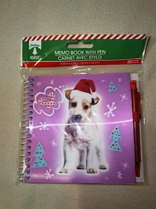 New Holographic Christmas House Jack Russell Note Paper Memo Book w/ Pen 4.75" - Picture 1 of 2