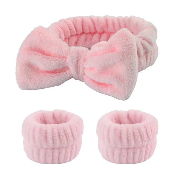 Wash Face Wristband & Headband Set: Spa, Bathroom, Water Absorption, Women/Girls - Image 1 of 1