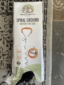 Heavy Duty Spiral Ground Anchor 16″ Camping Dog Tie Out Stake with 30ft Cable - Picture 1 of 3