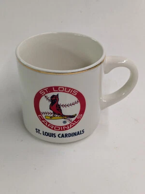 Taza de café 1985 St Louis Cardinals con borde dorado lista de jugadores de campeonato Foto 1 de 4