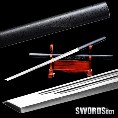 cool black Japanese Ninja Sword spring steel STRAIGHT blade Chinese Tang Dao  - image 1 of 4