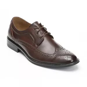 APT. 9 BayView Men's Dress Shoes Brown WingTip Oxfords Man Made Size 8 m NEW - Picture 1 of 4