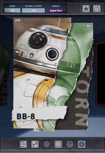 BB-8 SR GREEN-TORN 2022 THE FORCE AWAKENS-TOPPS STAR WARS CARD TRADER - Picture 1 of 1