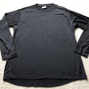 TERRAMAR Merino Woolskins Base Layer Long Sleeve Black Shirt Mens Xl Wool Top** - Picture 1 of 11