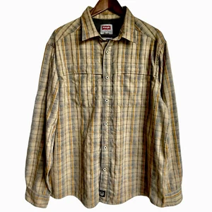 Wrangler Outdoor Series Men's Long-Sleeves Shirt Size L Regular Fit Brown Plaid - Picture 1 of 12