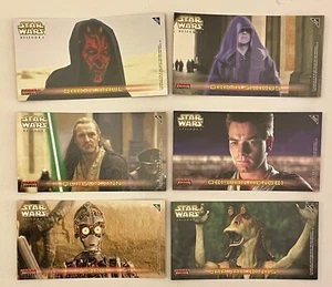 Lot Of 6 STAR WARS Episode 1 TOPPS WideVision Trading Cards Stickers PRIMO - Picture 1 of 7