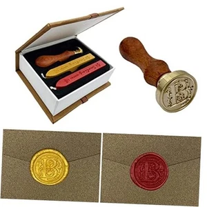 Letter B Wax Seal Stamp Kit Antique Initial Alphabet Sealing Wax Stamp Set - Picture 1 of 8