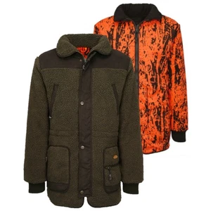 Hubertus Wende-Faserpelzjacke Jagdjacke Winterjacke orange oliv wasserdicht NEU - Picture 1 of 14
