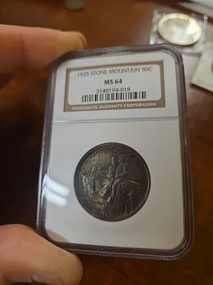 1925 50c Stone Mountain Commemorative half dollar NGC MS 64 Beautiful Toning - Image 1 of 4
