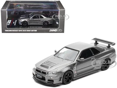 NISSAN SKYLINE GT-R R34 Z-TUNE RHD GRAY TDE 25 1/64 INNO MODELS IN64-R34ZT-TDE25 - Image 1 of 4
