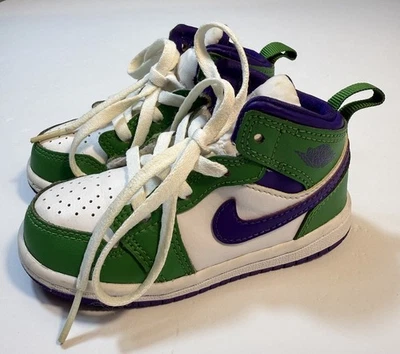 Nike Air Jordan 1 Mid TD 'Hulk' 2020  640735-300  Toddler Size 7C - Image 1 of 4