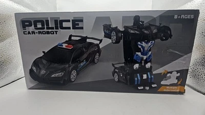 Police Car-Robot Transformer Toy - 2-in-1 Vehicle to Robot - Ages 8+ - New in... - Image 1 of 3
