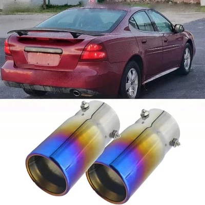 2xFor Pontiac Grand Prix Exhaust Pipe Tip Rear Tail Throat Muffler Stainless - Image 1 of 4