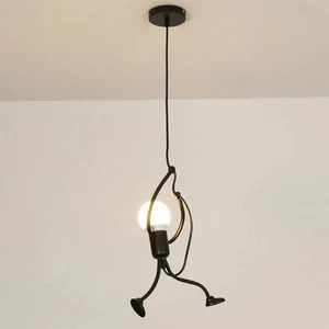 Vintage Iron Little Man LED Pendant Light, Modern Chandelier for Home& Kids Room - Picture 1 of 7