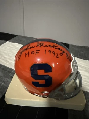 John Mackey Autographed Mini Helmet COA Syracuse Orange HOF - Image 1 of 3