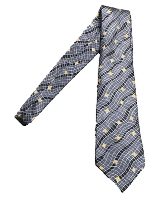 Lanvin Paris мужской 100% шелк шеи галстук геометрический синий один размер сделано во Франции - Изображение 1 из 4